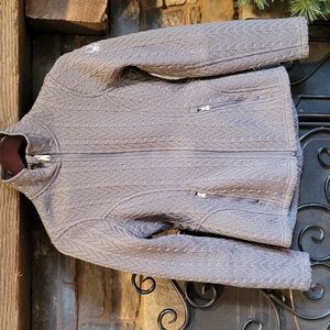 Spyder Womens Major Core Cable Stryke Gray Sweater Jacket Full Zip Sz S